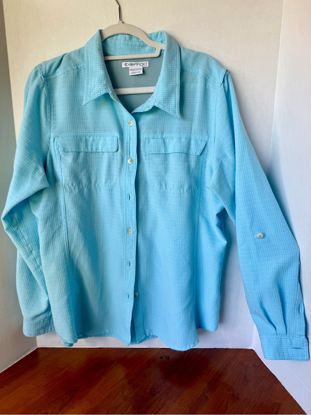 Exofficio Light Aqua Button-Up Shirt